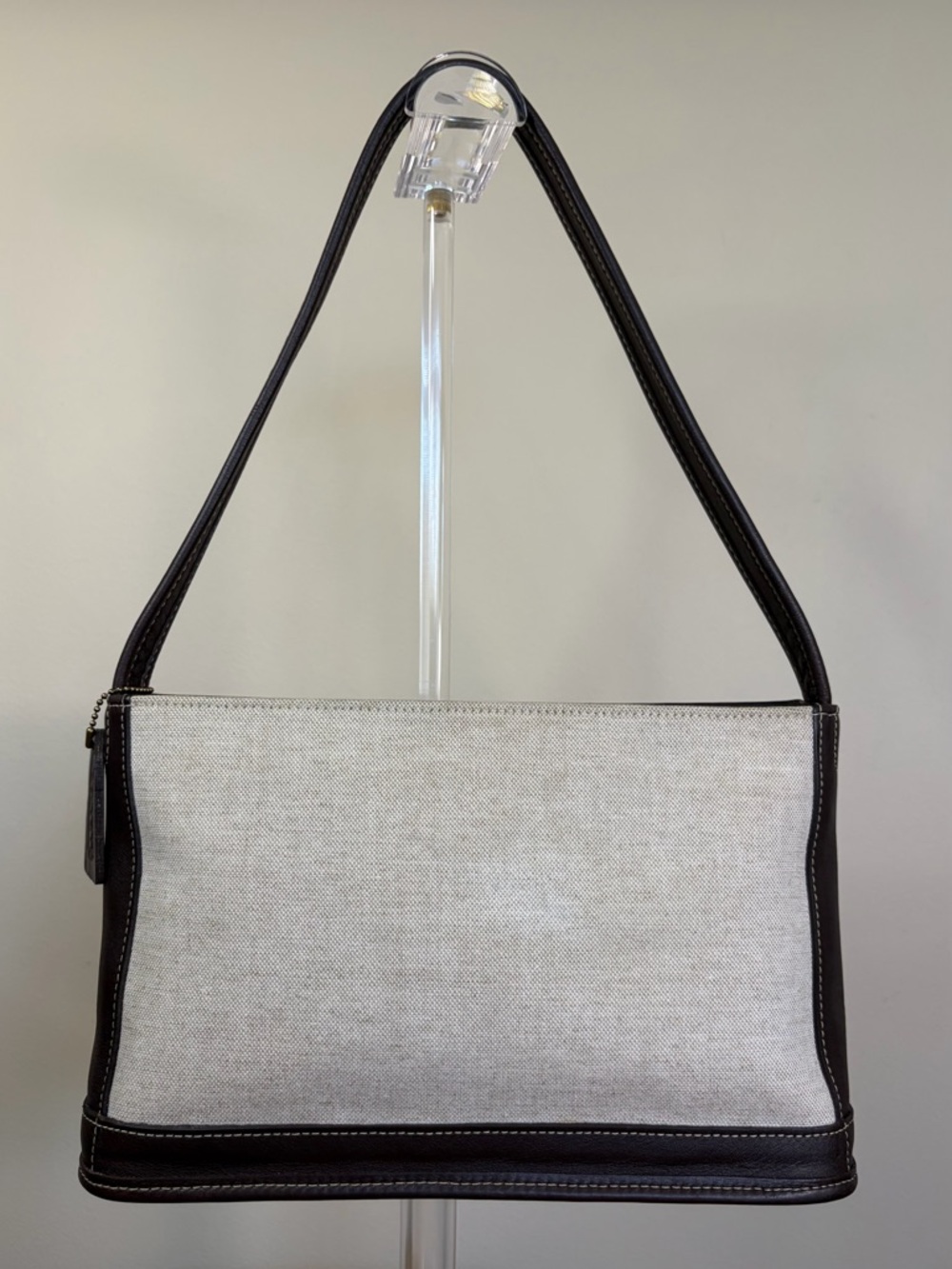 Vintage COACH Large Bleeker Zip Shoulder Bag Canvas Brown Leather 6124 EUC - Picture 17 of 17